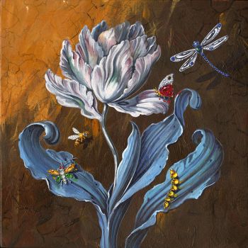 18th Century Flower and Jeweled Insects