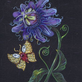 Passion Flower and Butterfly