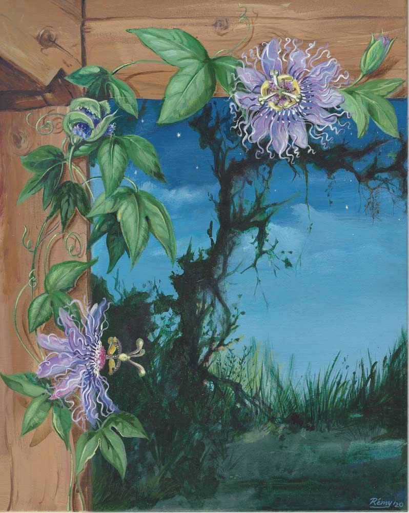 Painting of a Passion Flower by Rémy Rotenier