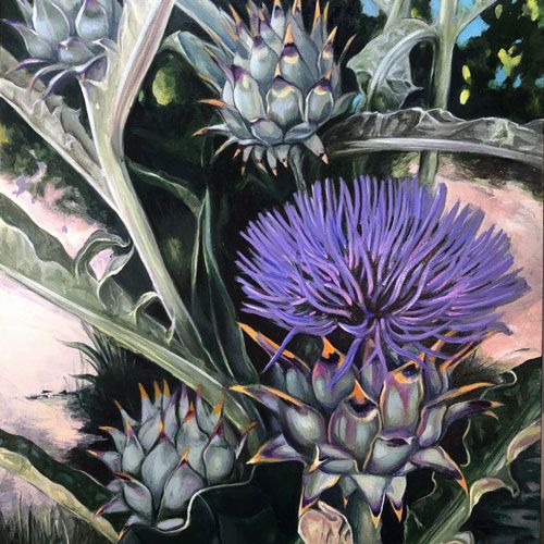 Original Artichoke Blossom painting by Rémy Rotenier